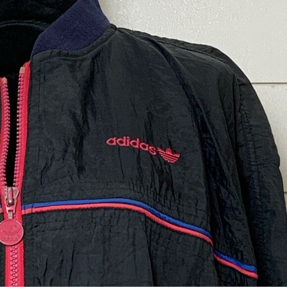 Vintage Adidas Korea Black Pink Blue Windbreaker Track Jacket woman’s large - Picture 3 of 14
